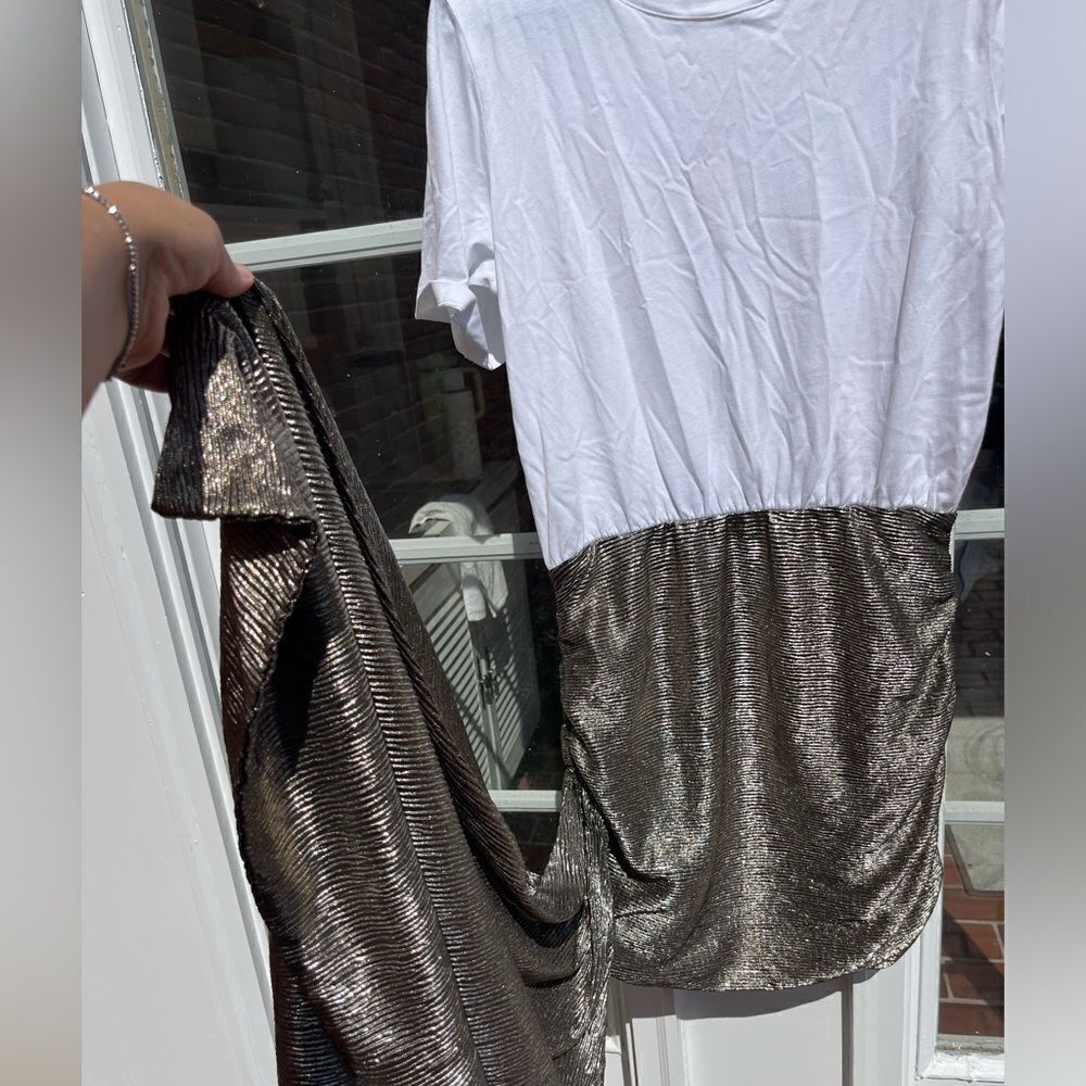 Anthropologie Porridge Metallic Twofer Mini Dress NWT - Picture 6 of 10